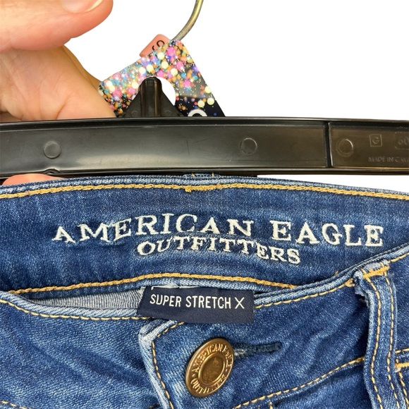 American Eagle Women’s Super Stretch Mid Rise Jegging Denim Jean 10 Long Y2K - Picture 4 of 11